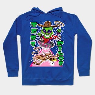 Test Pilot Alien Abduction Cow Hoodie